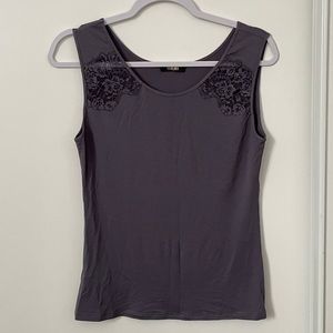 Coemi Dusty Gray Lace Tank Top